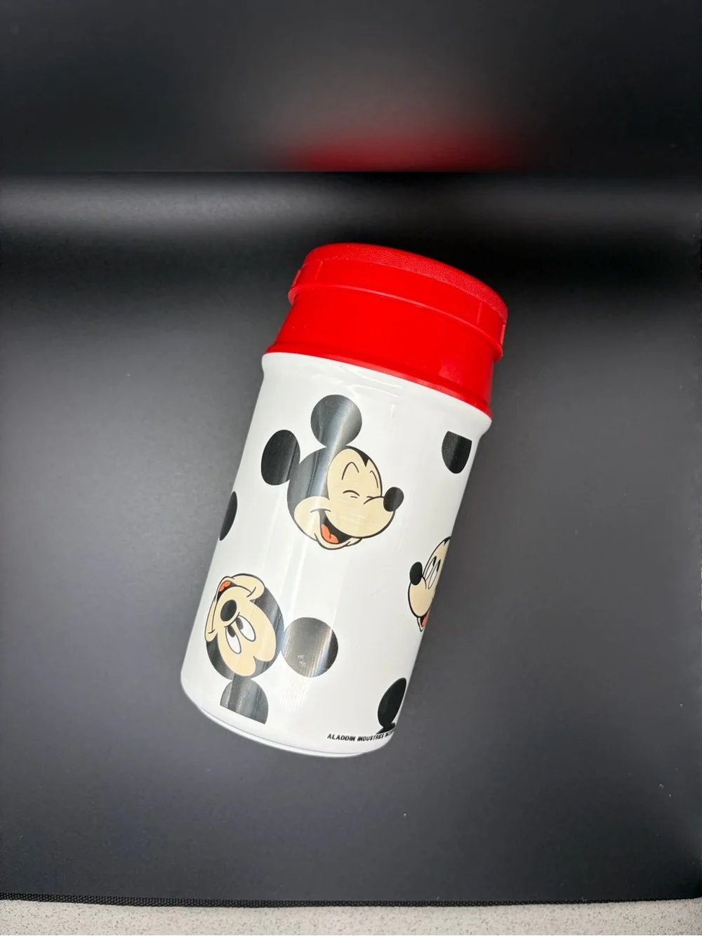 VINTAGE 1980s Disney & Aladdin Brand Red & White Mickey Mouse Insulated Thermos